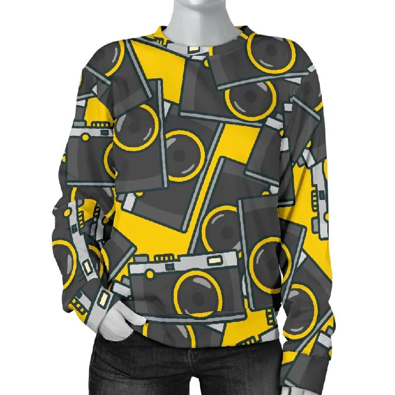 Pattern Print Camera Women's Sweatshirt