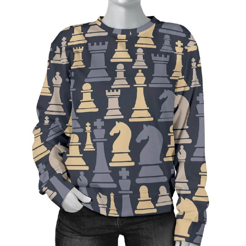 Pattern Print Chess Women's Sweatshirt