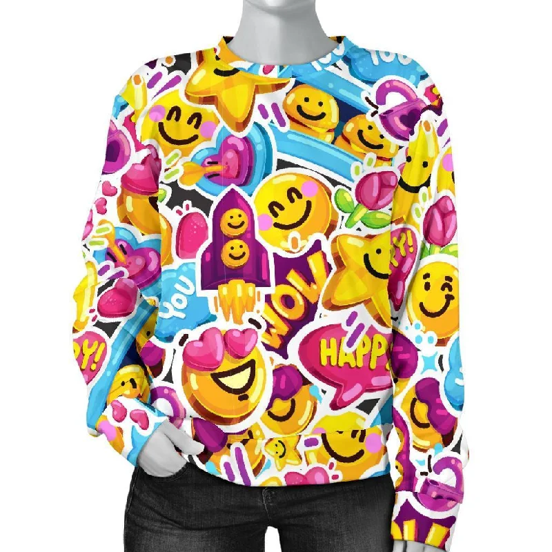 Pattern Print Emoji Women's Sweatshirt