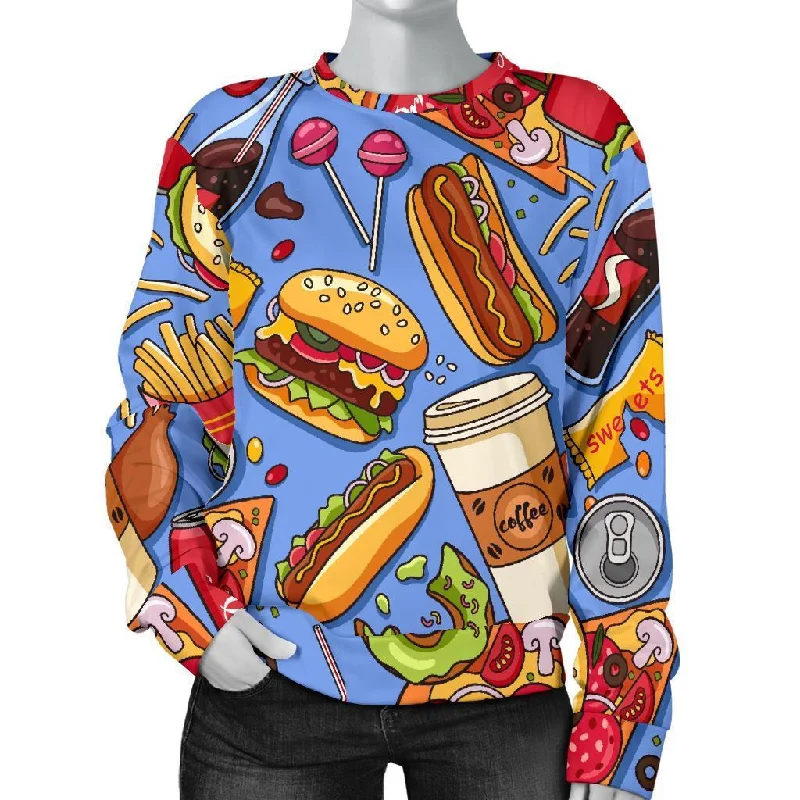 Pattern Print Fastfood Women's Sweatshirt