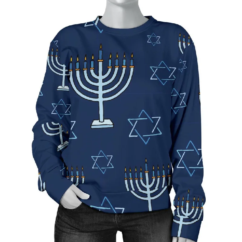 Pattern Print Hanukkah Women's Sweatshirt