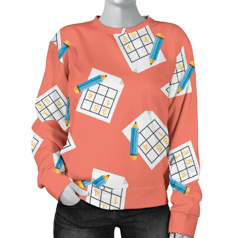 Pattern Print Sudoku Women's Sweatshirt