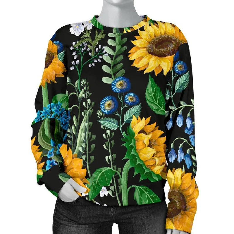 Pattern Print Sunflower Cartoon Women's Sweatshirt