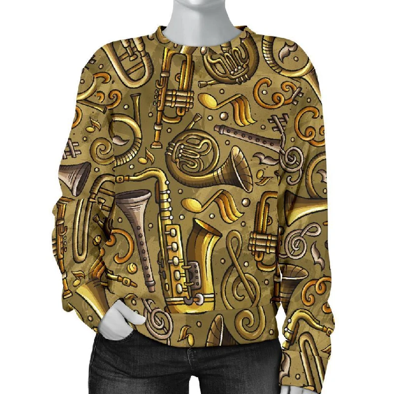 Pattern Print Trumpet Women's Sweatshirt