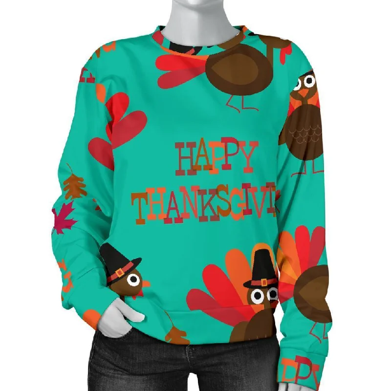 Pattern Print Turkey Thankgiving Women's Sweatshirt