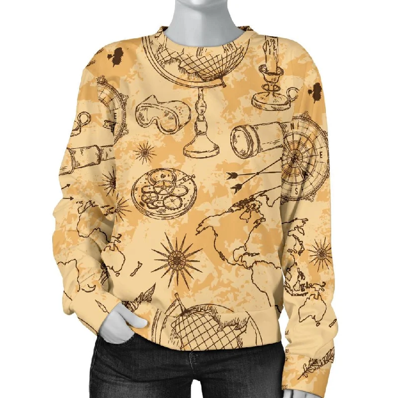 Pattern Print World Map Women's Sweatshirt