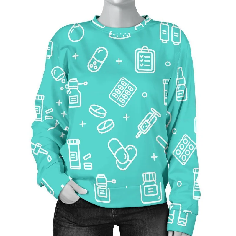 Pharmacy Pastel Print Pattern Women's Sweatshirt