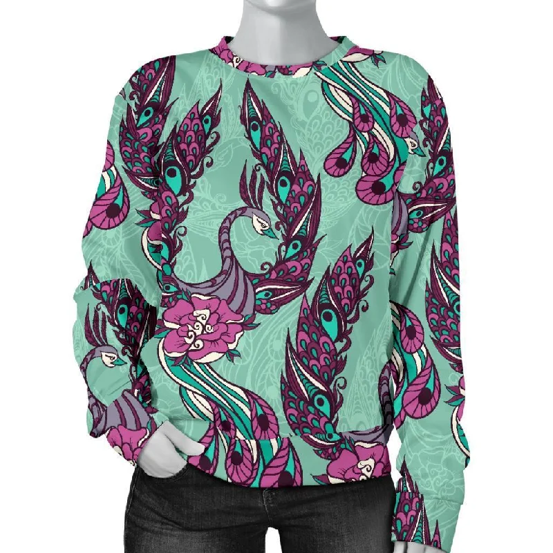 Phoenix Floral Print Pattern Women's Sweatshirt