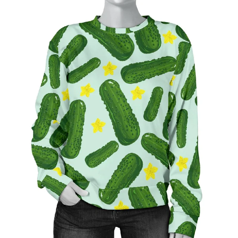 Pickle Cucumber Pattern Print Women's Sweatshirt