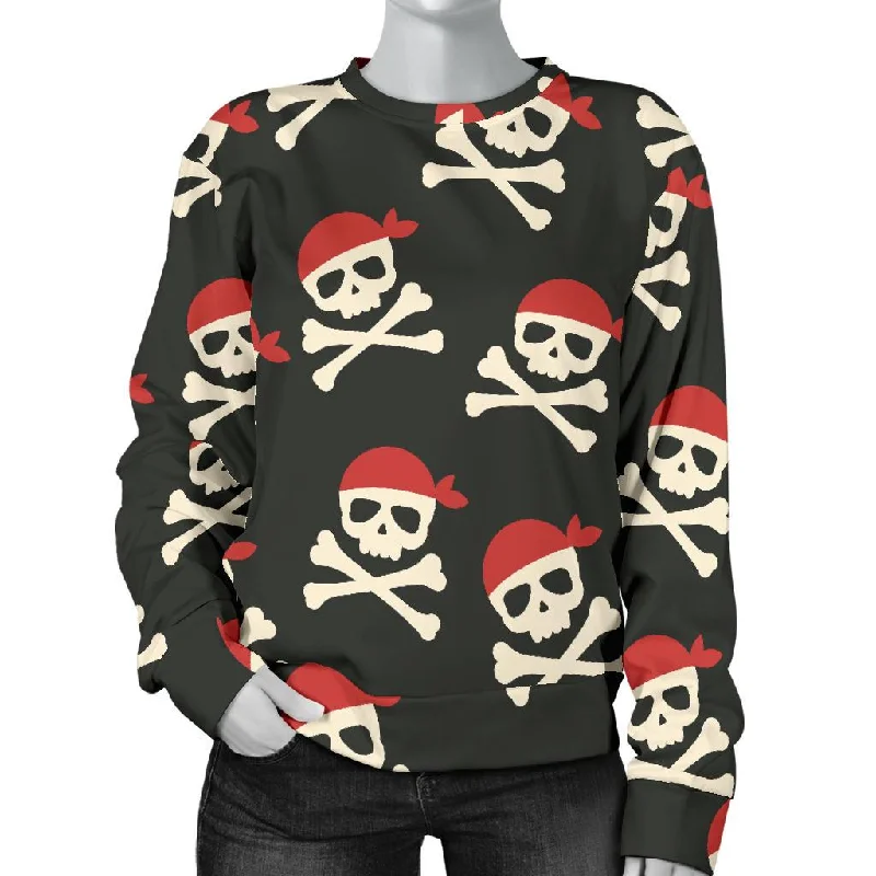 Pirate Skull Print Pattern Women's Sweatshirt