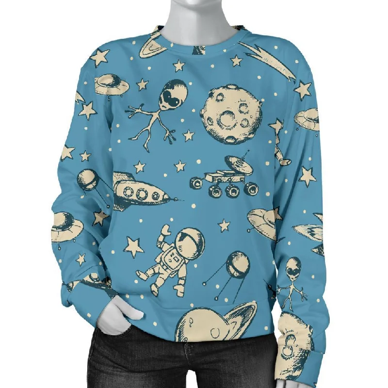 Planet Pattern Print Women's Sweatshirt