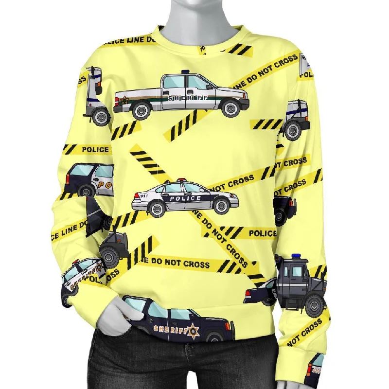 Police Car Pattern Print Women's Sweatshirt