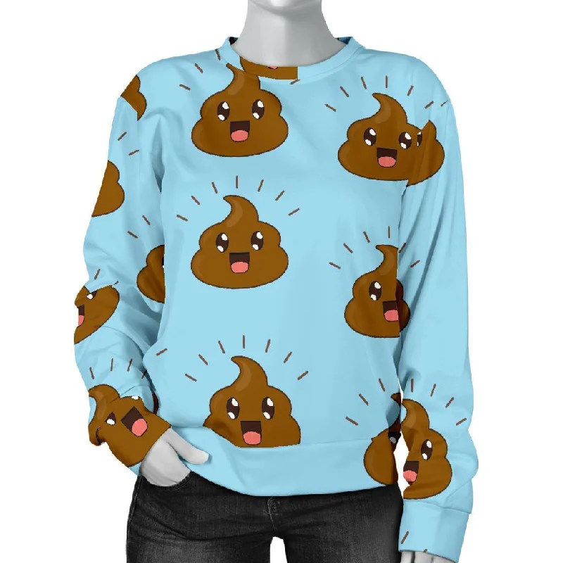 Poop Emoji Print Pattern Women's Sweatshirt