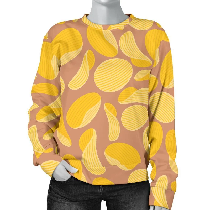 Potato Chip Pattern Print Women's Sweatshirt