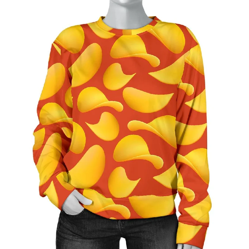 Potato Chip Print Pattern Women's Sweatshirt