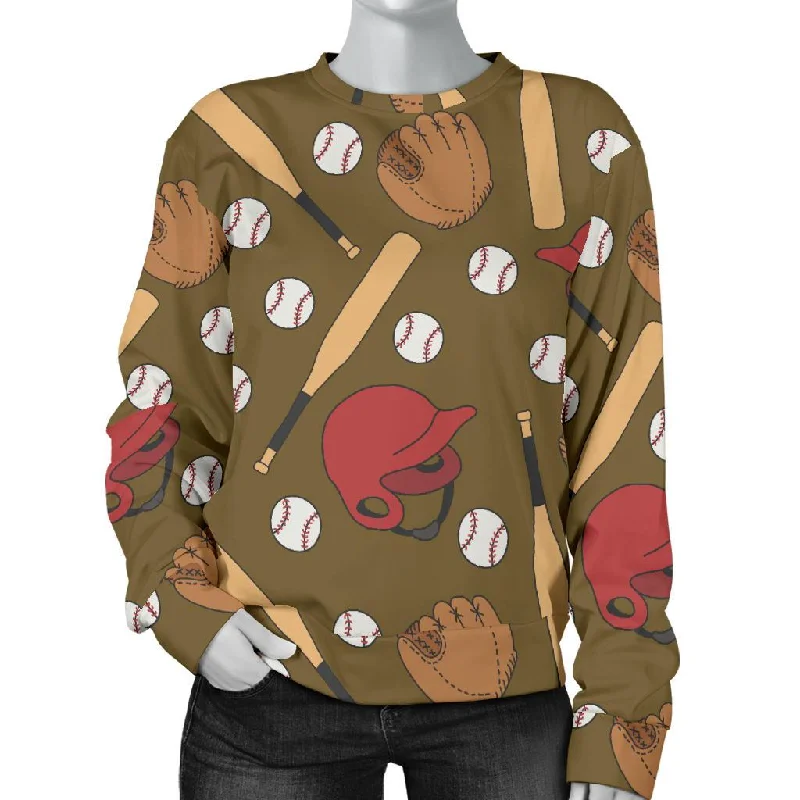 Print Pattern Baseball Women's Sweatshirt