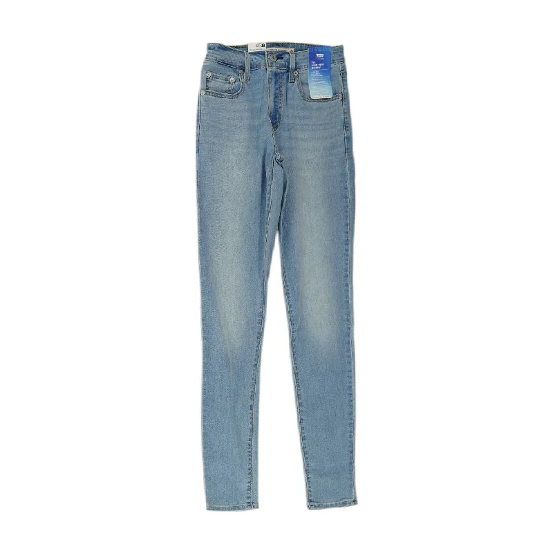 721 Blue Solid High Rise Skinny Leg Jeans