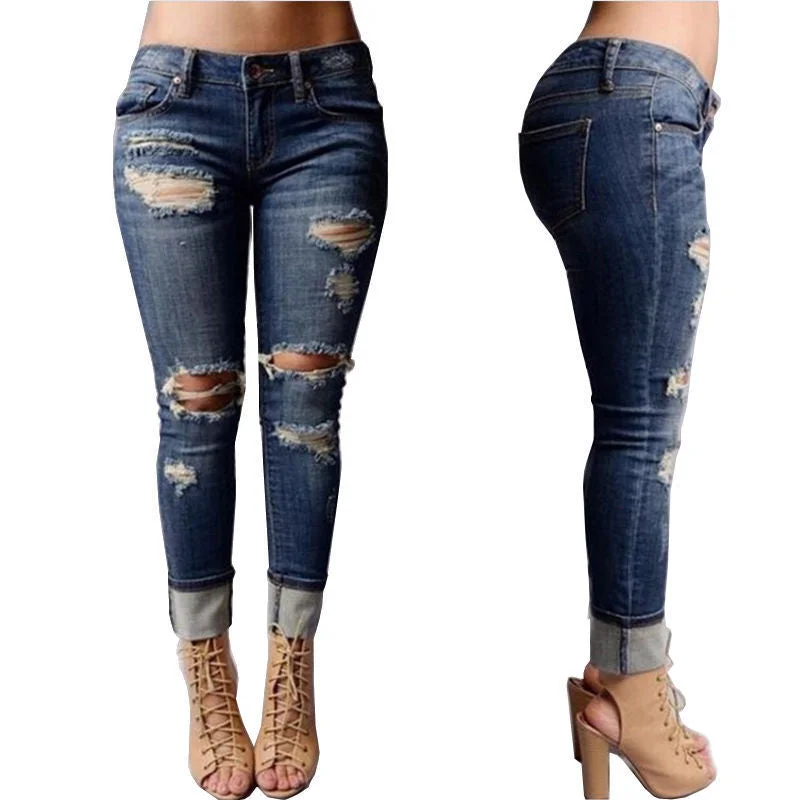 Destroyed Ripped Boyfriend Jeans