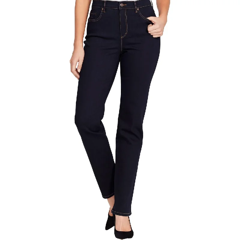 Gloria Vanderbilt Womens Petites High Rise Dark Wash Straight Leg Jeans Chic Double Waistband Jeans Gloria Vanderbilt Womens Petites High Rise Dark Wash Straight Leg Jeans Chic Double Waistband Jeans