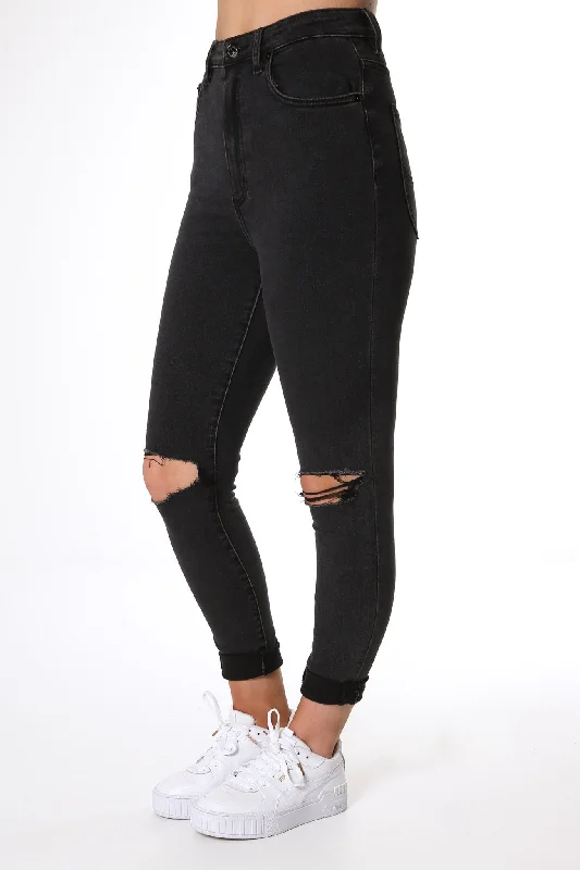 High Licks Crop Skinny Jean Black Rukus