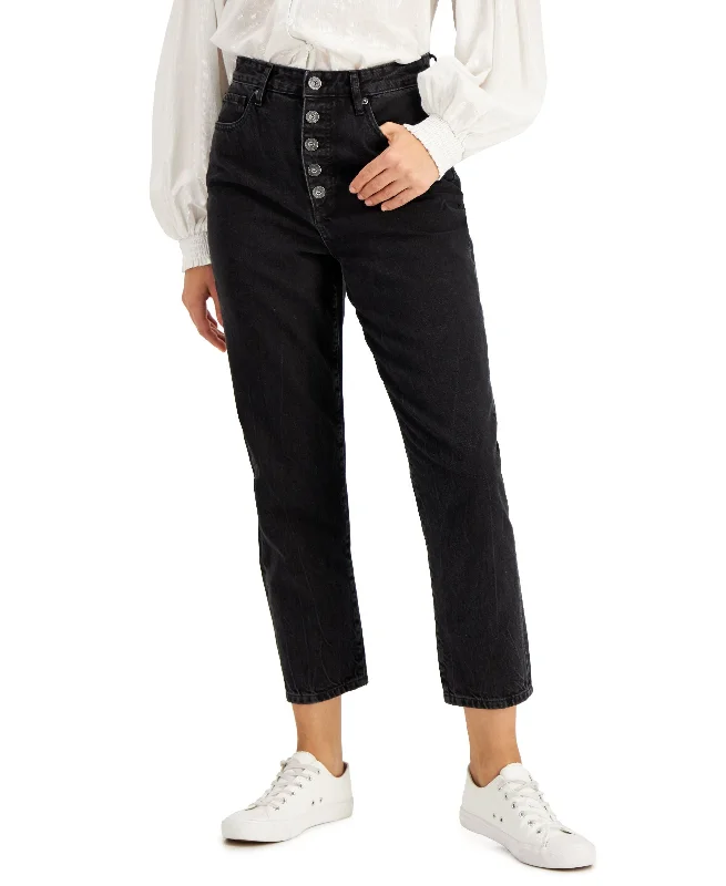 INC International Concepts High Rise Button Fly Mom Jeans