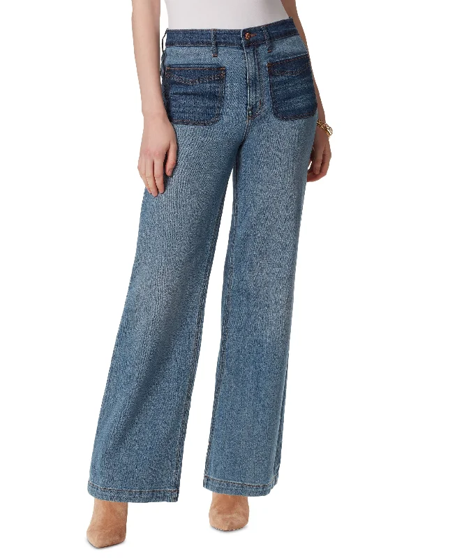 Jessica Simpson Womens High Rise Wide Leg Denim Jeans