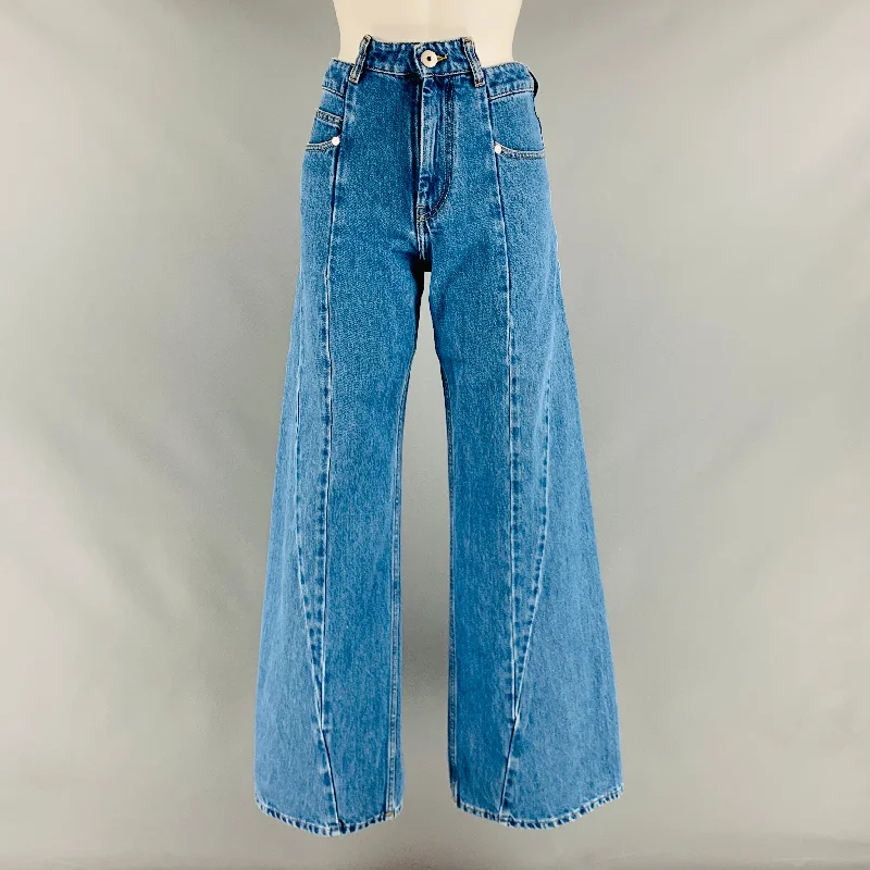 MAISON MARGIELA Size 0 Blue Cotton High Waisted Jeans