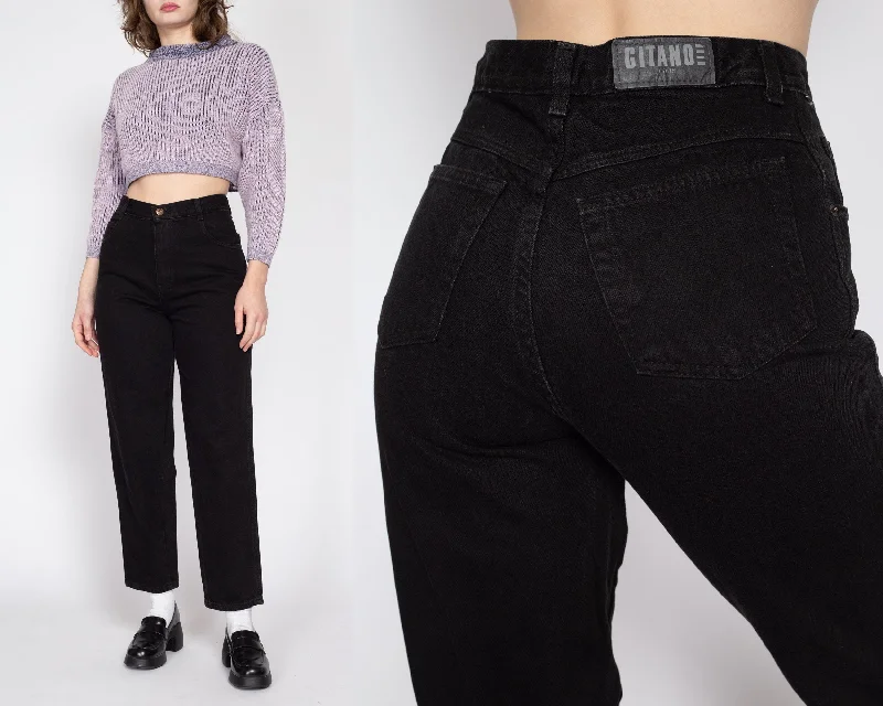 Medium 90s Gitano Black Denim Mom Jeans 29"