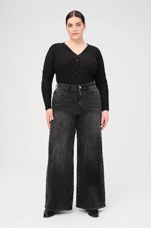 NCE PLUS - RELAXED WIDE LEG JEANS | BLACK BIRD