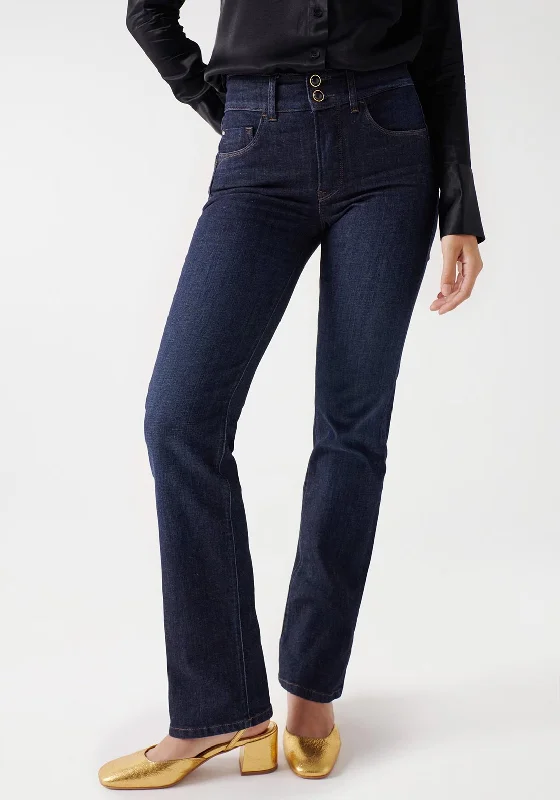 Salsa Secret Push in Straight Jeans, Dark Blue Denim