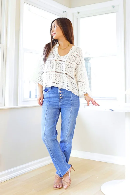 Petite High Rise Straight Jeans