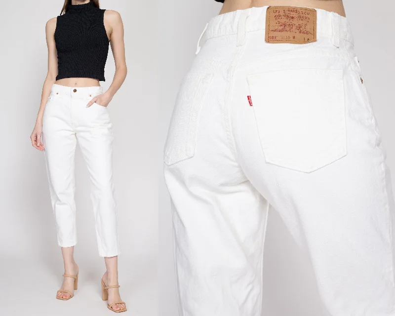 Petite Medium 90s Levis 551 White High Waisted Jeans 27.75"