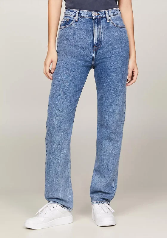 Tommy Jeans Julie Ultra High Straight Leg Jeans, Medium Denim