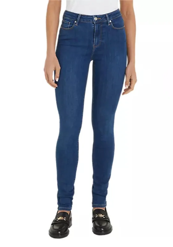 Tommy Hilfiger Womens Harlem Flex Skinny Jean, Indigo Denim