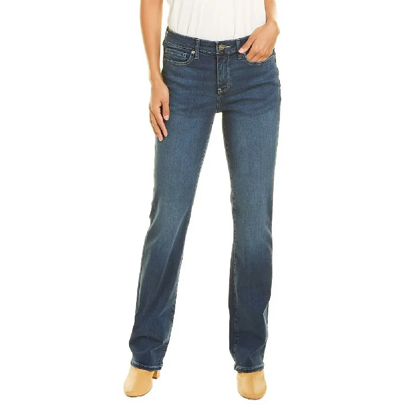 Blue Mid Rise Boot Cut Jeans