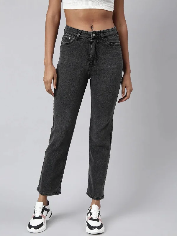 Women Straight Fit Denim Grey Jean-GZ-5901-Grey