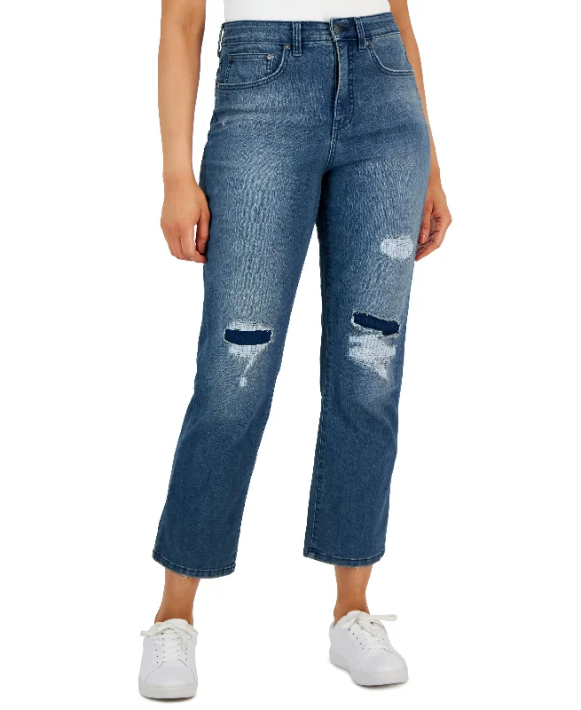 Women's High-Rise Cropped Mom Jeans