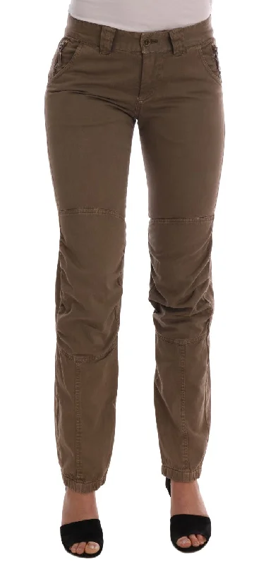 Ermanno Scervino Chic Brown Casual Cotton Pants