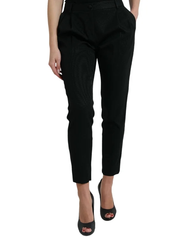 Elegant High-waist Tapered Cropped Pants