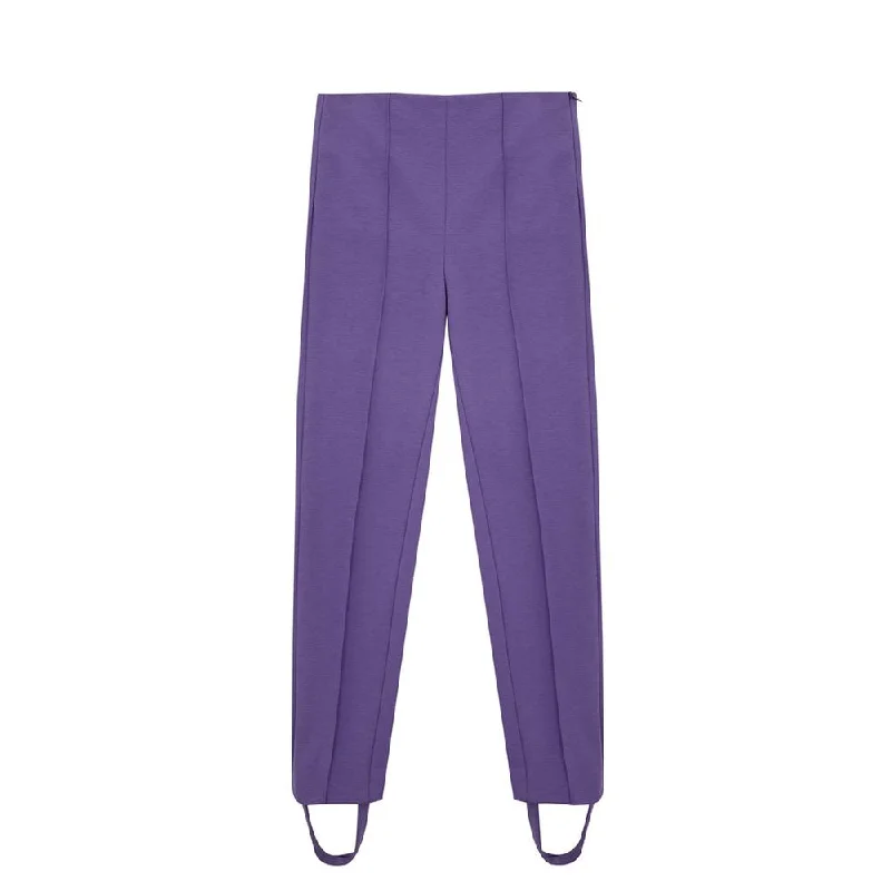 Elegant Purple Viscose Pants