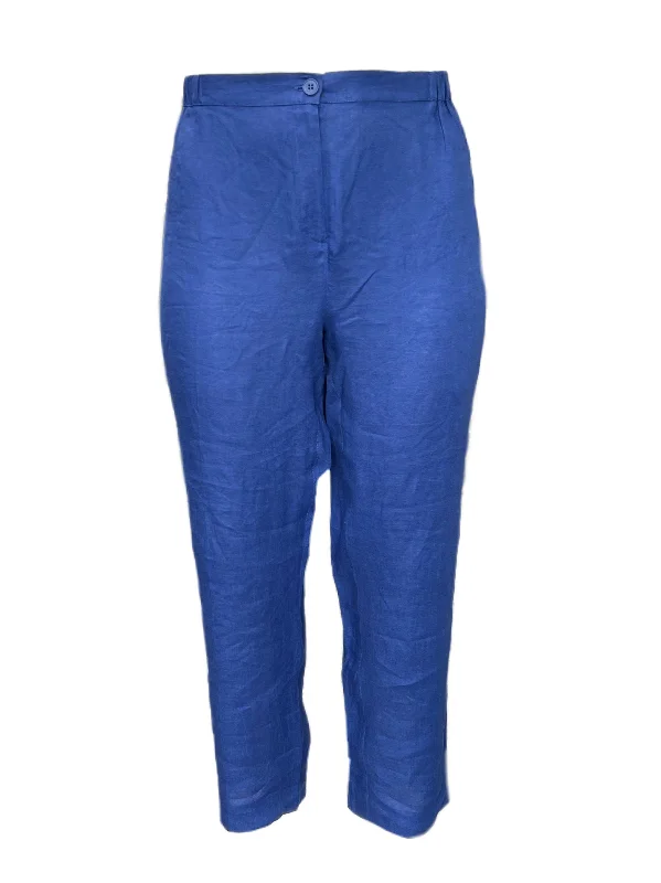 Marina Rinaldi Women's Blue Regione Straight Leg Pants NWT