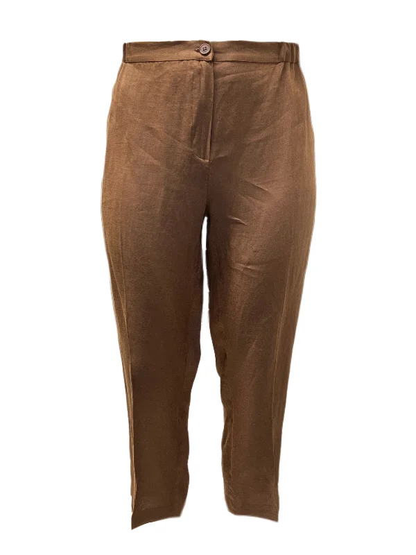 Marina Rinaldi Women's Brown Regione Len Pants NWT