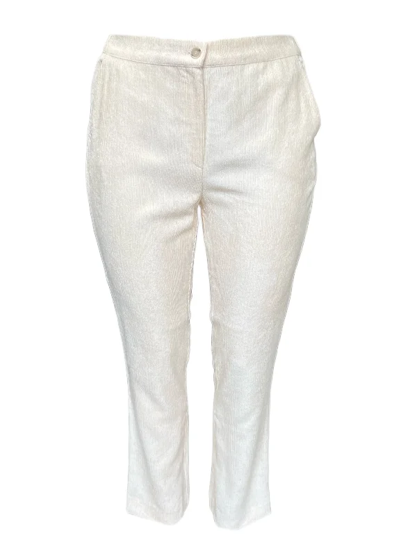 Marina Rinaldi Women's Ivory Recinto Viscose Pants NWT Formal Stretch Pants