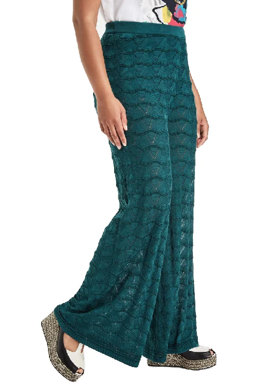 MARINA RINALDI Women's Teal Urlo Palazzo Pants $535 NWT