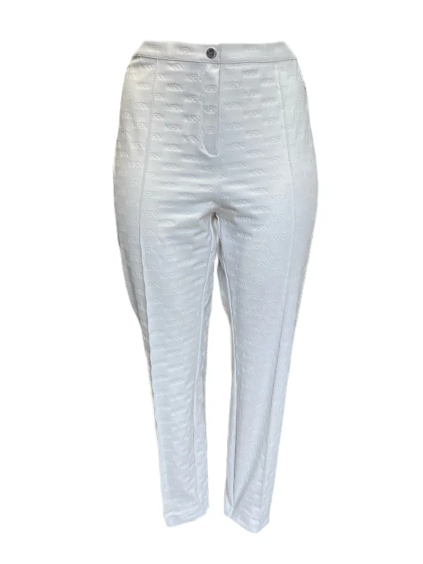 Marina Rinaldi Women's White Oceanico Straight Leg Pants NWT