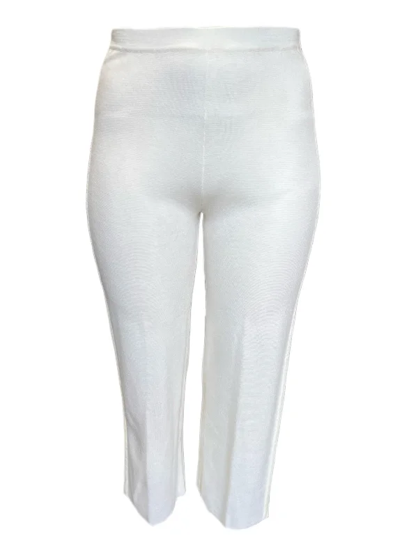 Marina Rinaldi Women's White Udienza Virgin Wool Pants NWT