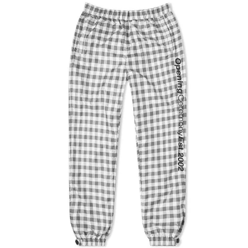 OPENING CEREMONY Women's Black Multi Plaid Nylon Jog Pants 0/X-Small $225 NWT