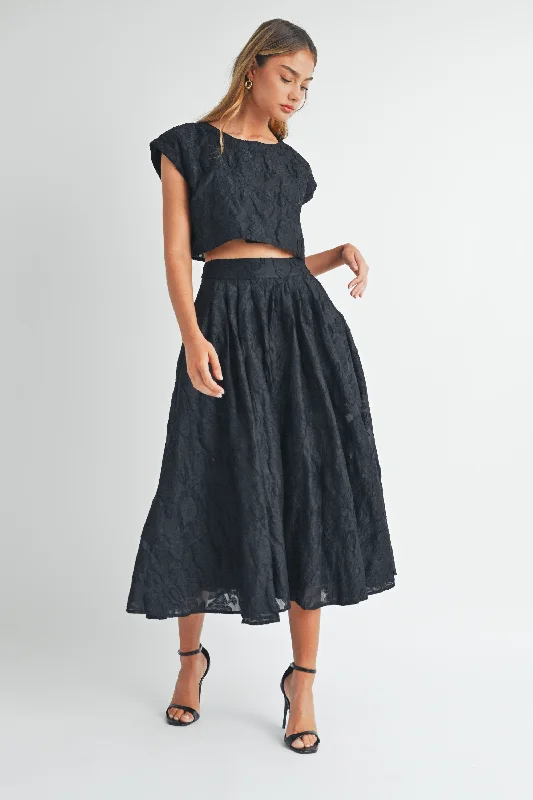 CROP TOP AND MIDI SKIRT SET