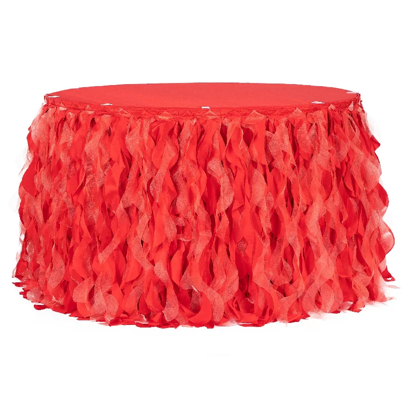 Curly Willow 17ft Table Skirt - Red