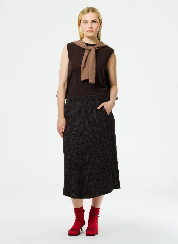 Lutz Knit Godet Midi Skirt